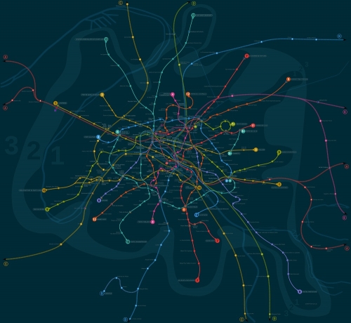 Geographically accurate Paris metro map.
Use the "solarized" color palette: http://ethanschoonover.com/solarized